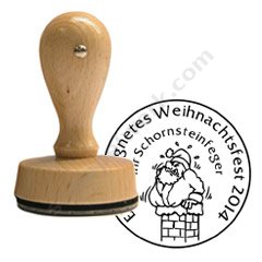 Stempel Frohe Weihnacht Holzstempel rund d-50 mm